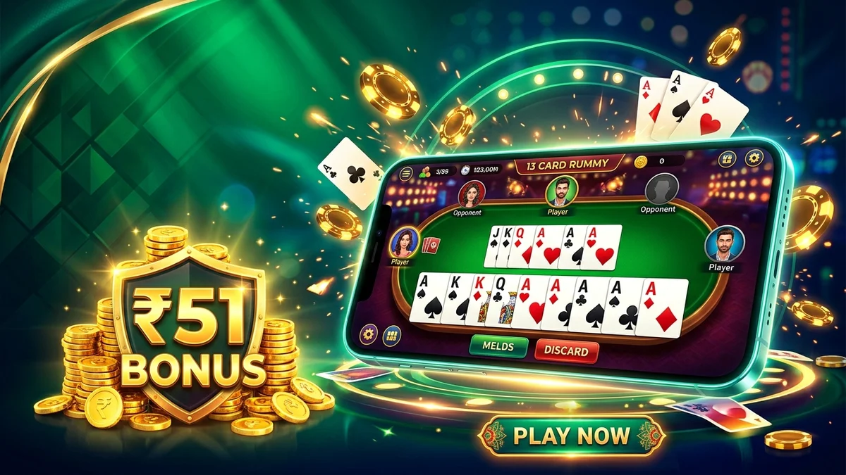 New Rummy Apps with ₹51 Bonus Banner